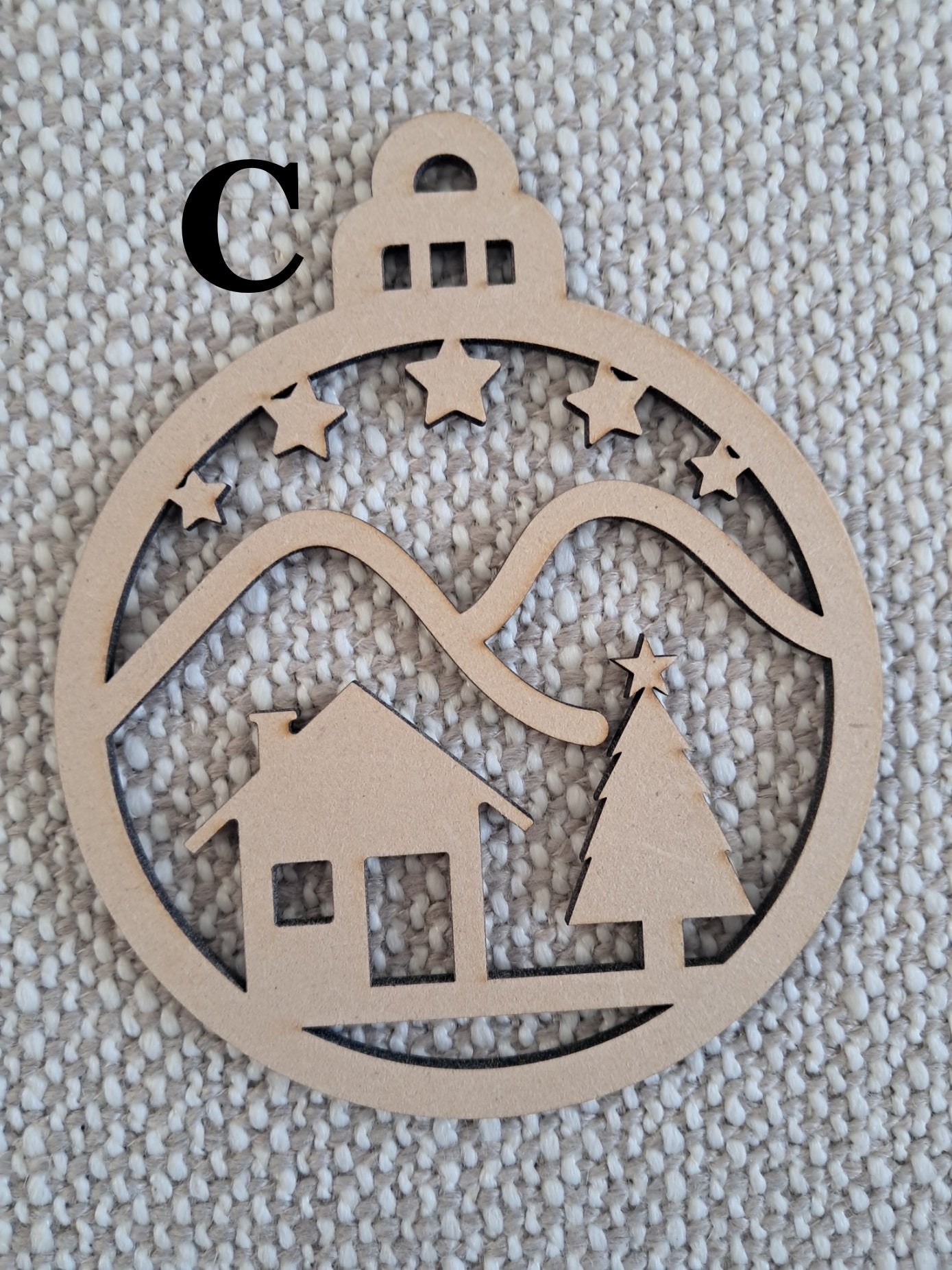DIY - 10cm Christmas Baubles, Wooden, Tree Decoration, Laser Cut Ornaments - Urban Vibe Studio