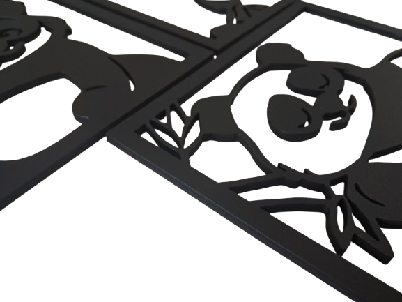 Cute Panda Combo - Laser Cut Wall Art - Urban Vibe Studio