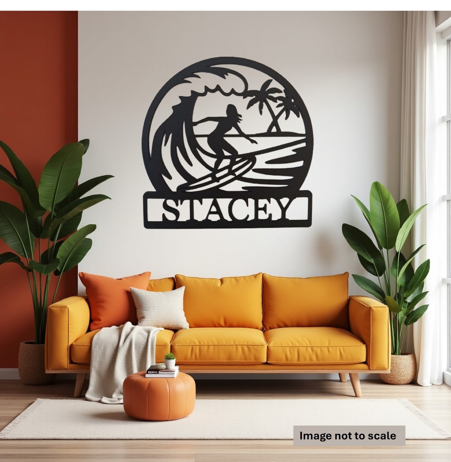 Personalised Girls Surfing Sign, Laser Cut Wall Art - Urban Vibe Studio