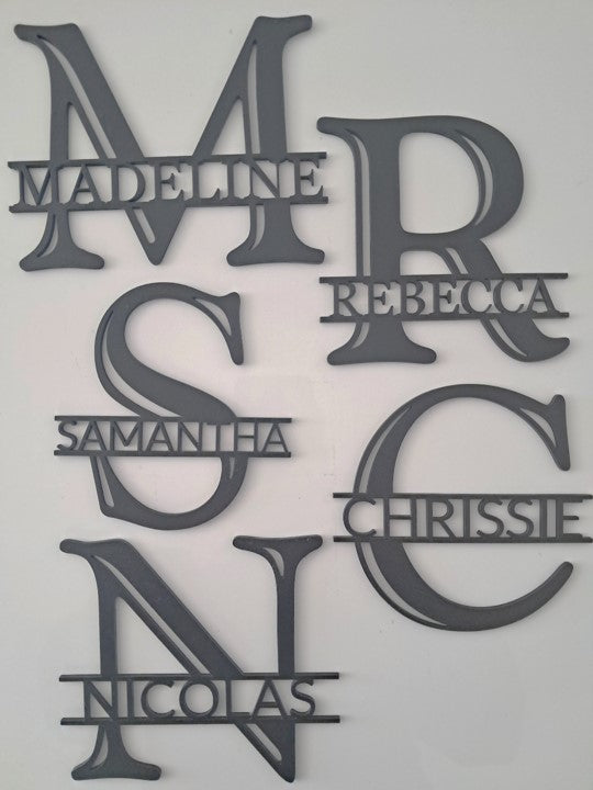 Monogram Letter Personalised with Name - Laser Cut Wall Art - Urban Vibe Studio