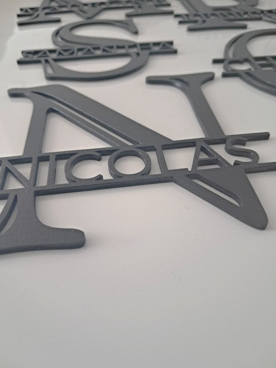 Monogram Letter Personalised with Name - Laser Cut Wall Art - Urban Vibe Studio