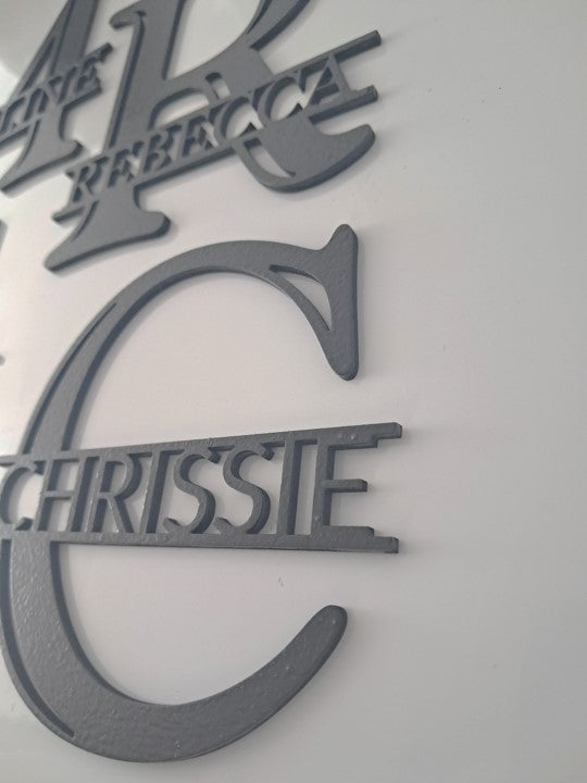 Monogram Letter Personalised with Name - Laser Cut Wall Art - Urban Vibe Studio