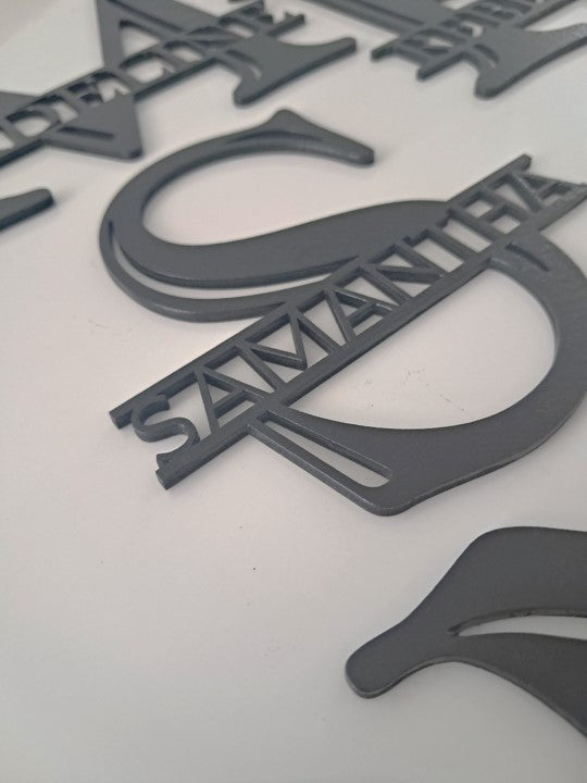Monogram Letter Personalised with Name - Laser Cut Wall Art - Urban Vibe Studio