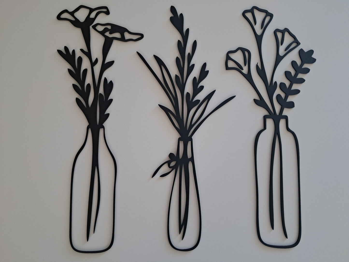 Vase of Flowers Combo - Laser Cut Wall Art - NZ Made