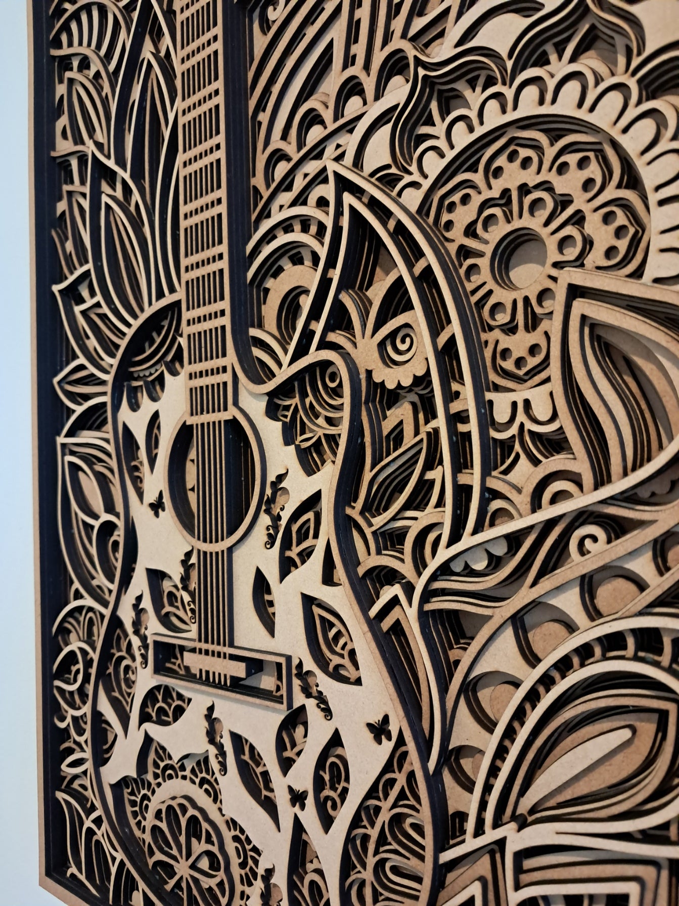 Mandala Guitar - 9 Layer, Laser Cut Wall Art - Urban Vibe Studio