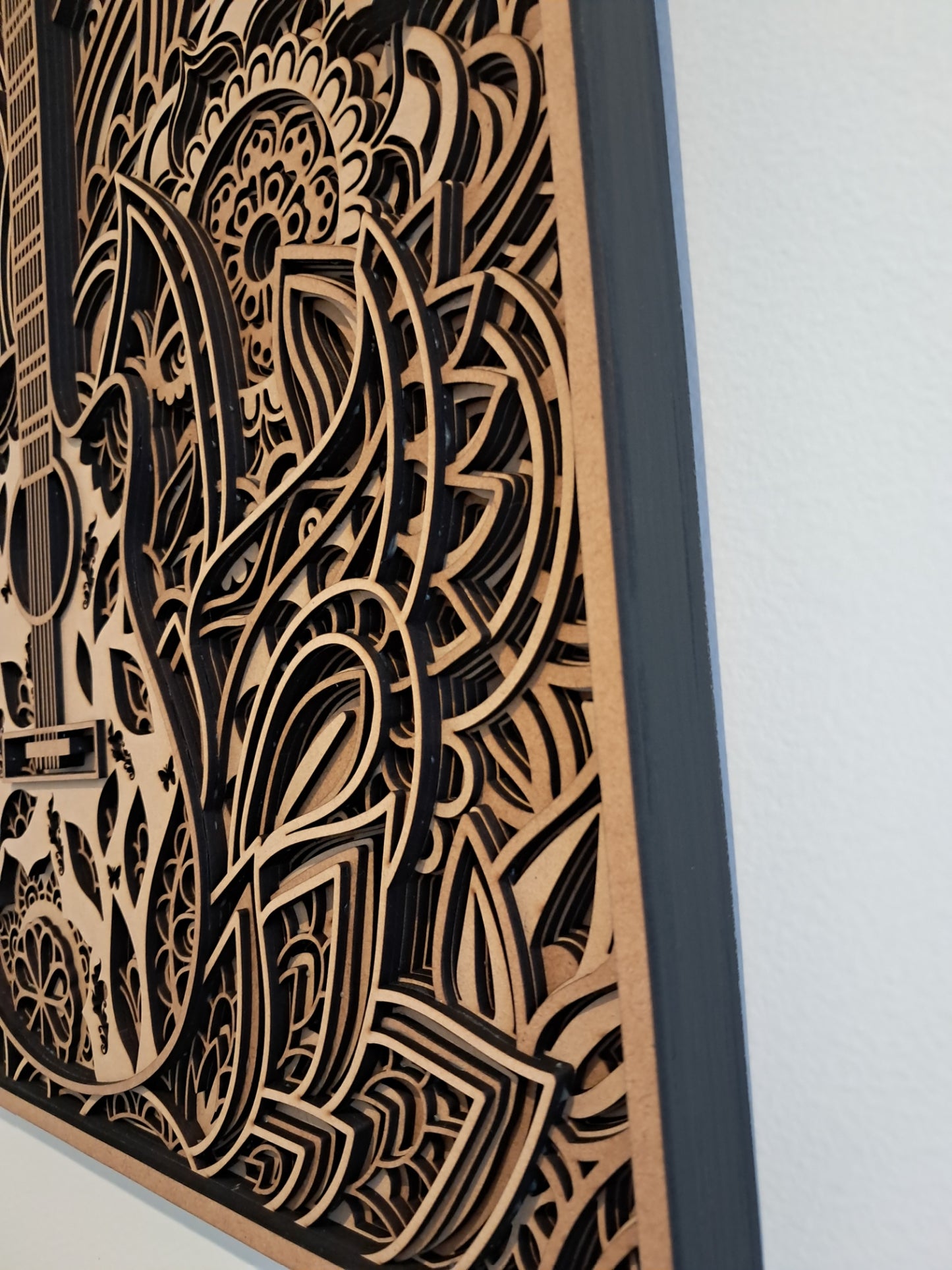 Mandala Guitar - 9 Layer, Laser Cut Wall Art - Urban Vibe Studio