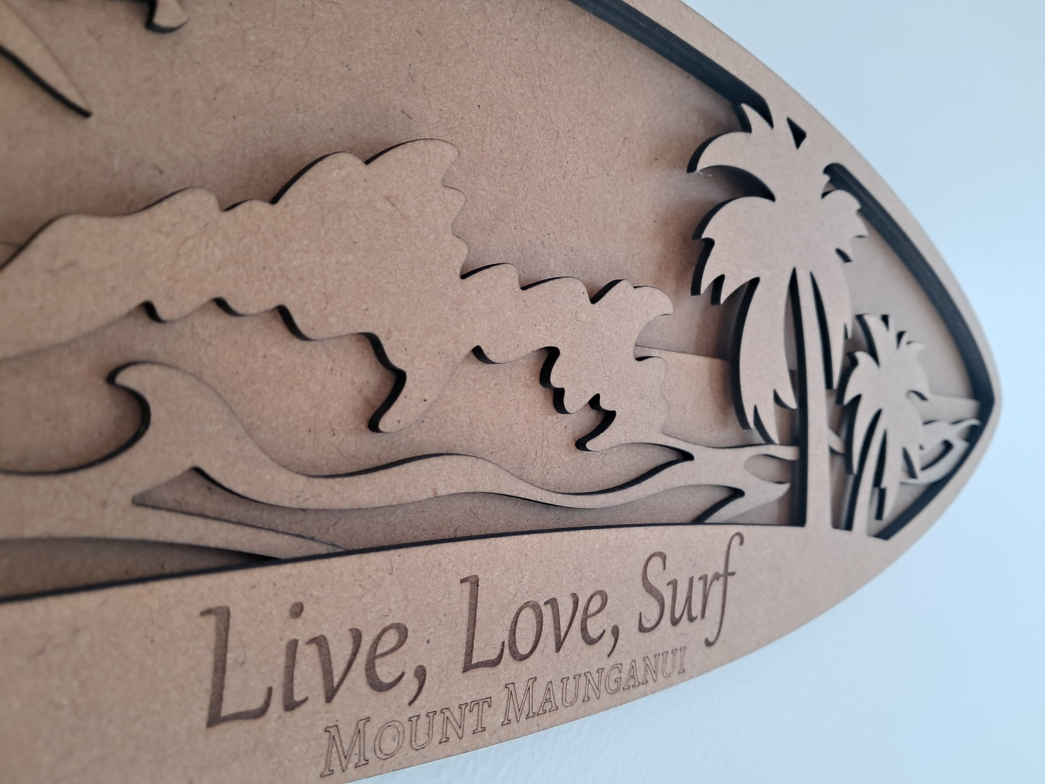 Live, Love, Surf - 4 Layer, Laser Cut Wall Art - Urban Vibe Studio