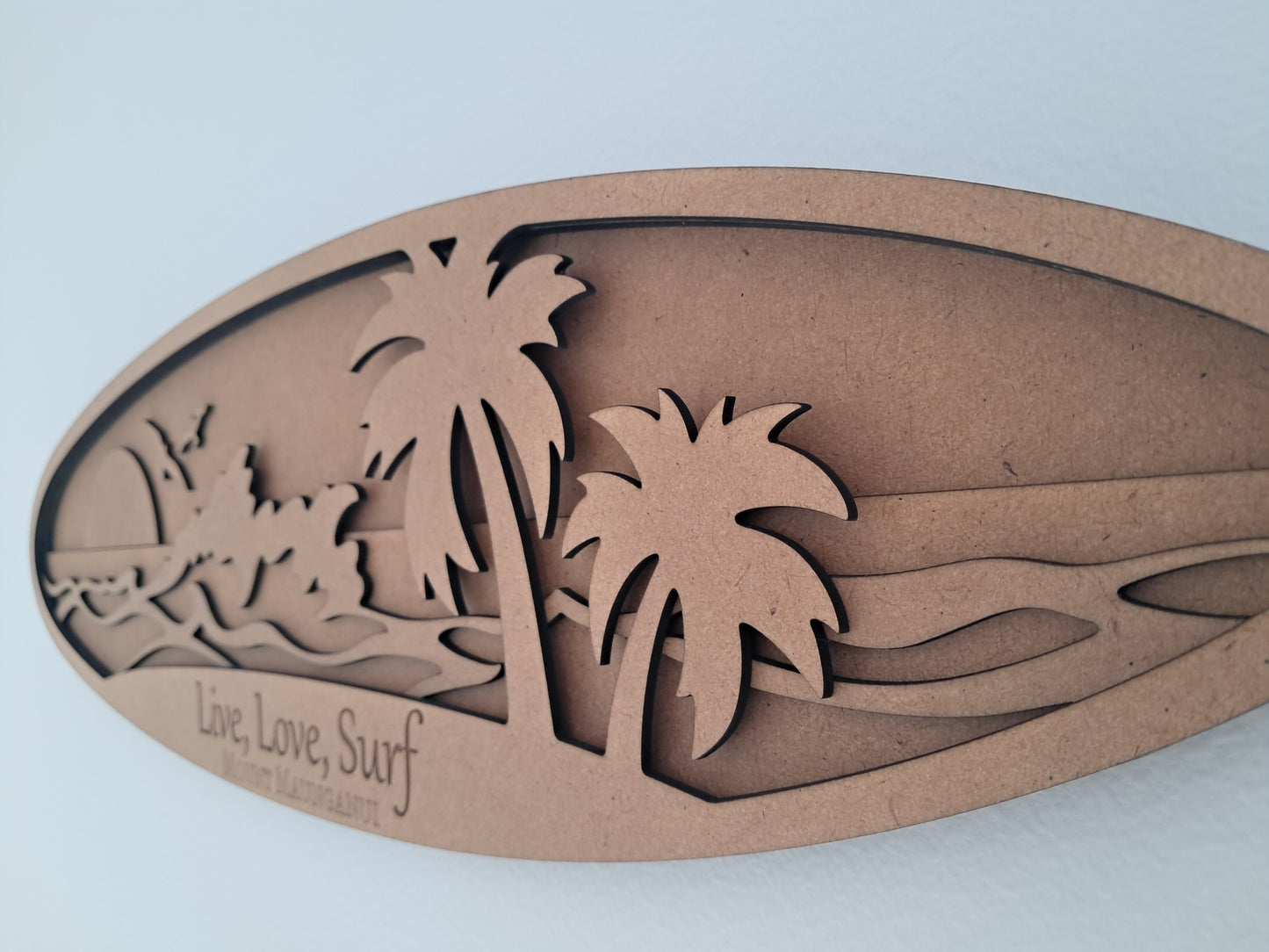 Live, Love, Surf - 4 Layer, Laser Cut Wall Art - Urban Vibe Studio