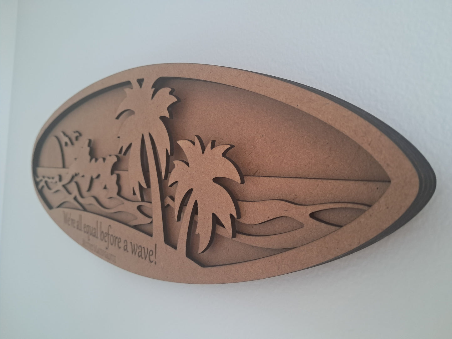We're all equal before a wave! - 4 Layer, Laser Cut Wall Art - Urban Vibe Studio