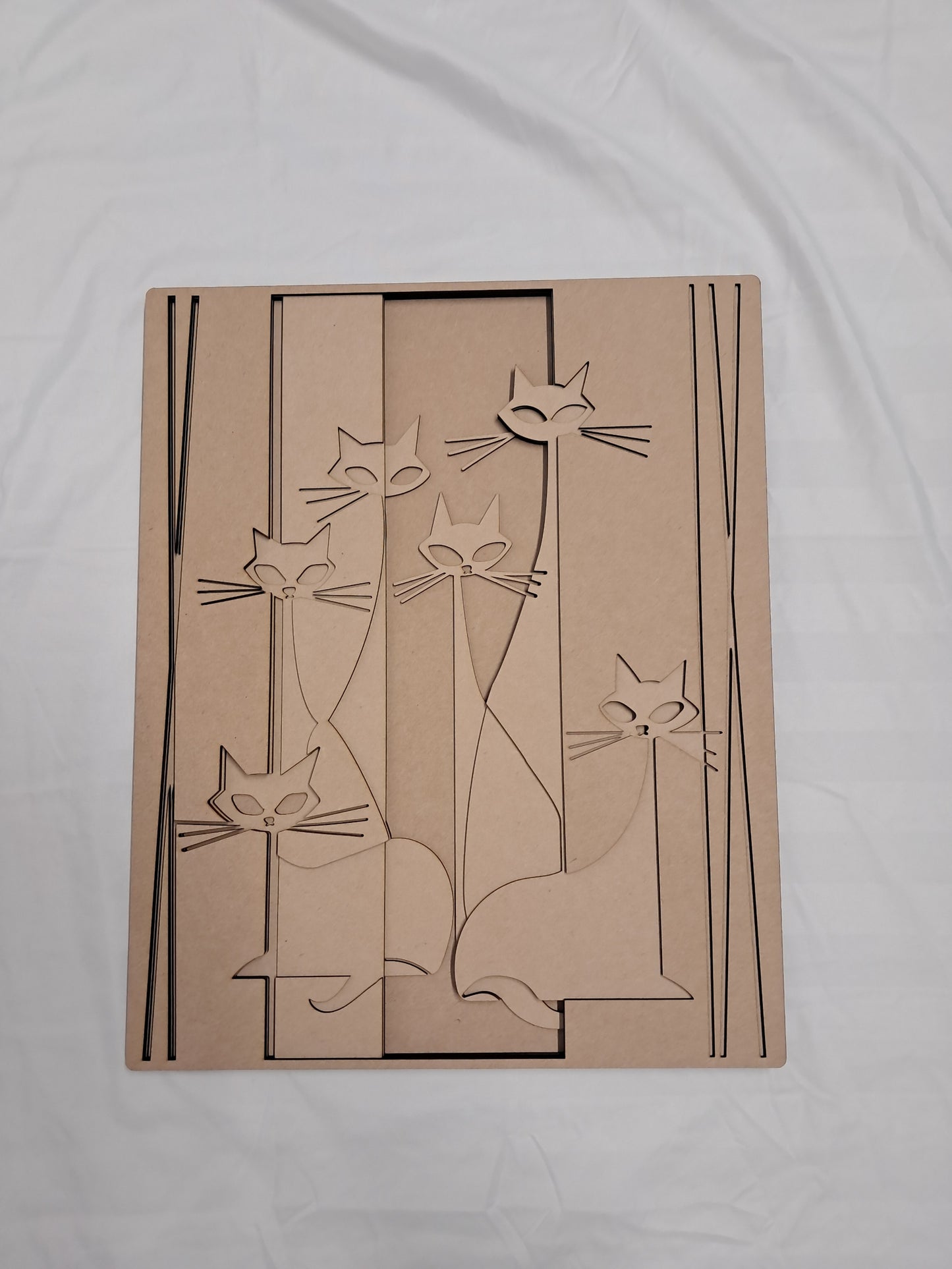 5 Layer, Laser Cut Wall Art "Kit" - Abstract Cat - Urban Vibe Studio