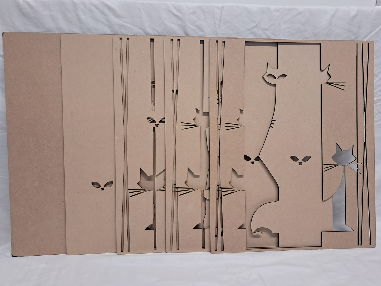 5 Layer, Laser Cut Wall Art "Kit" - Abstract Cat - Urban Vibe Studio