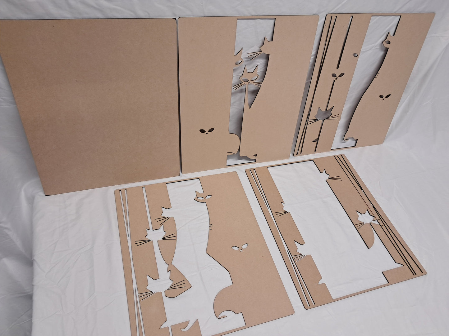 5 Layer, Laser Cut Wall Art "Kit" - Abstract Cat - Urban Vibe Studio