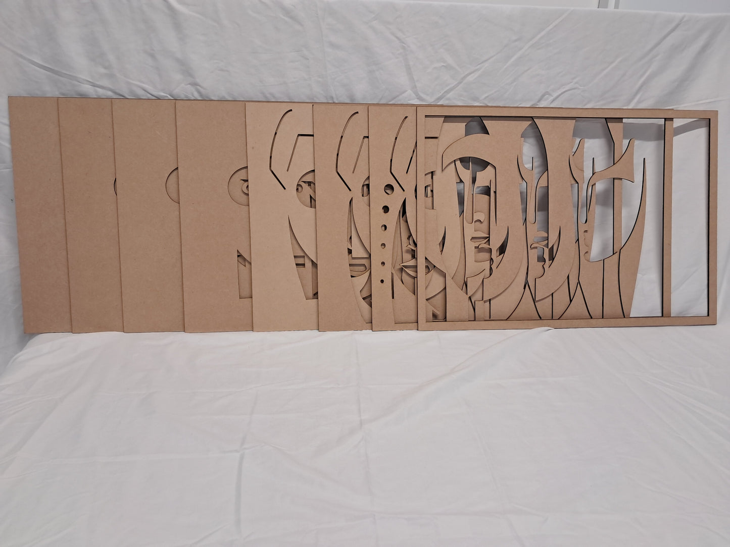 8 Layer, Laser Cut Wall Art "Kit" - Abstract Faces - Urban Vibe Studio