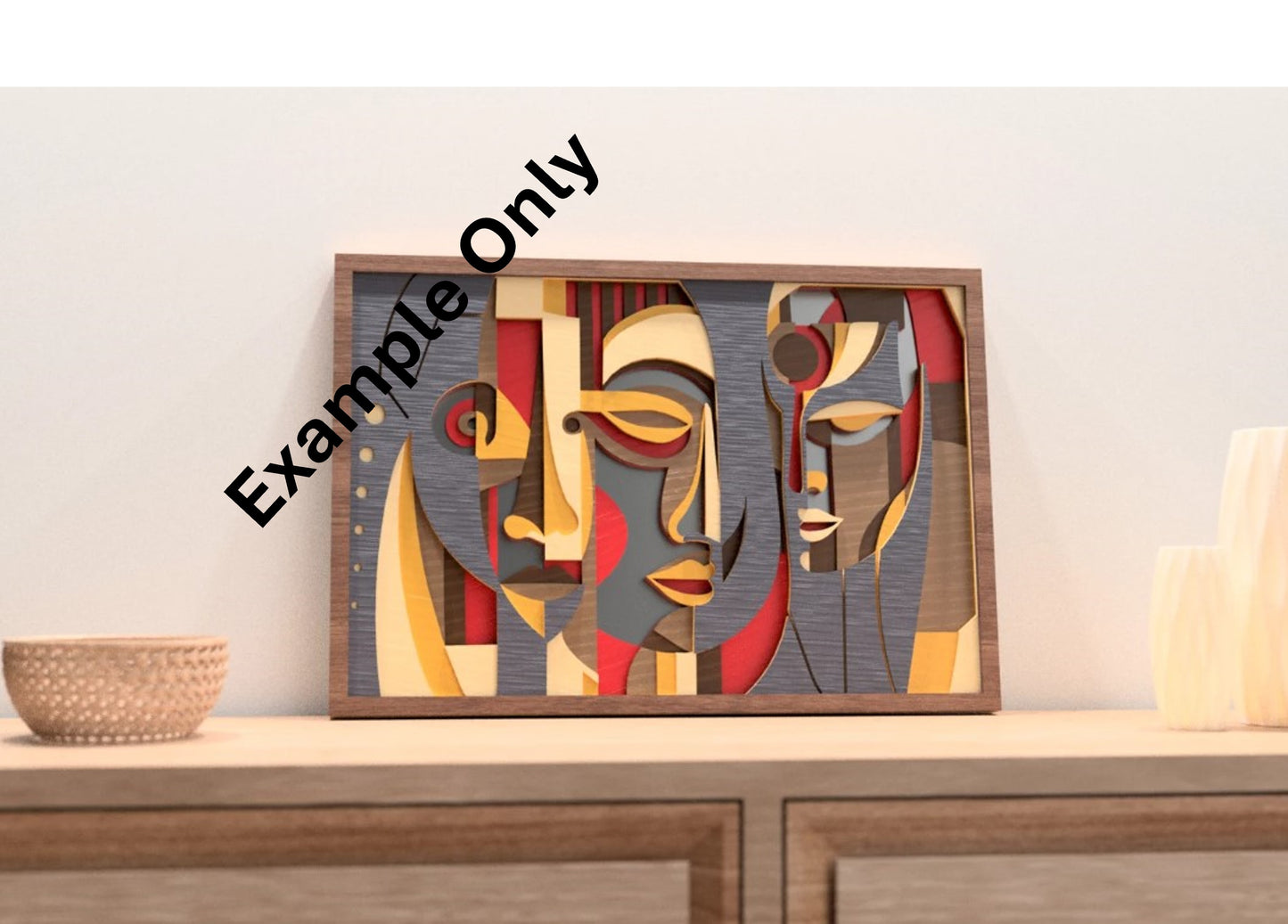 8 Layer, Laser Cut Wall Art "Kit" - Abstract Faces - Urban Vibe Studio