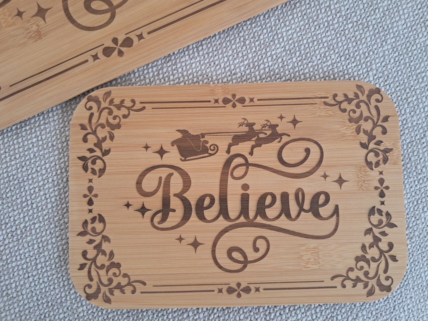 Set of Two - Christmas Serving Boards - Believe - Urban Vibe Studio