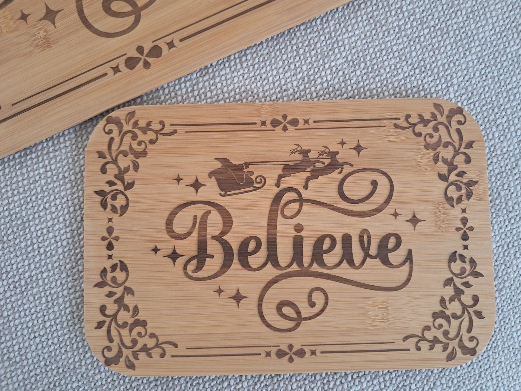 Set of Two - Christmas Serving Boards - Believe - Urban Vibe Studio