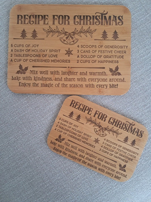 Set of Two - Christmas Serving Boards - Recipe for Christmas! - Urban Vibe Studio