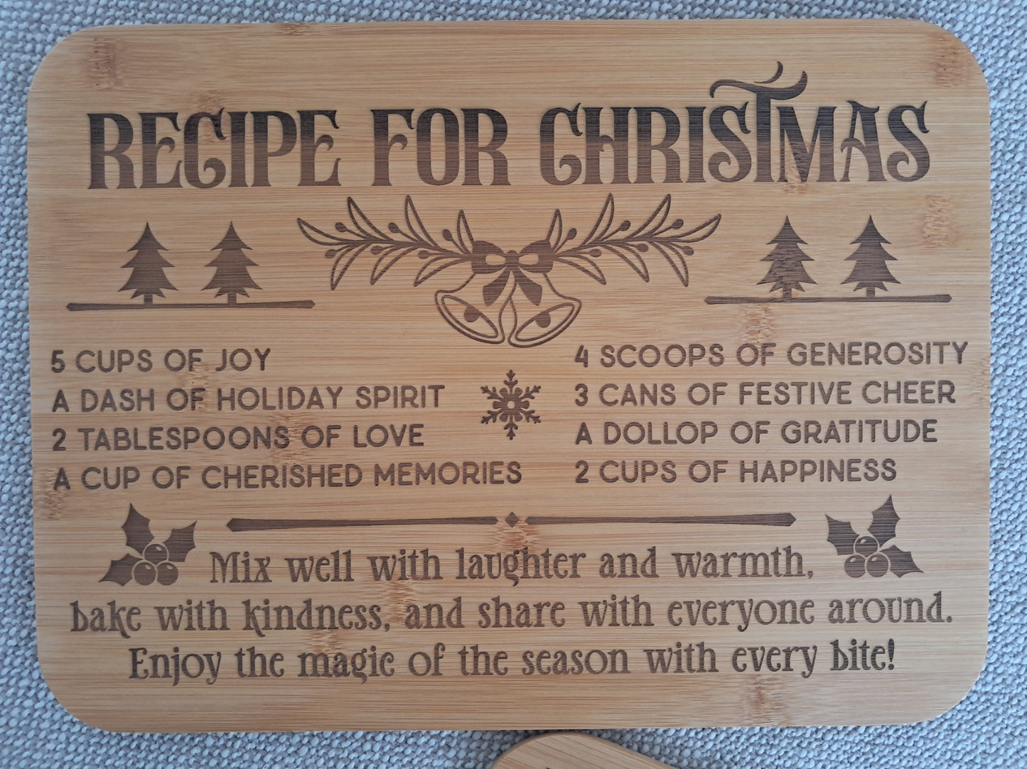 Set of Two - Christmas Serving Boards - Recipe for Christmas! - Urban Vibe Studio