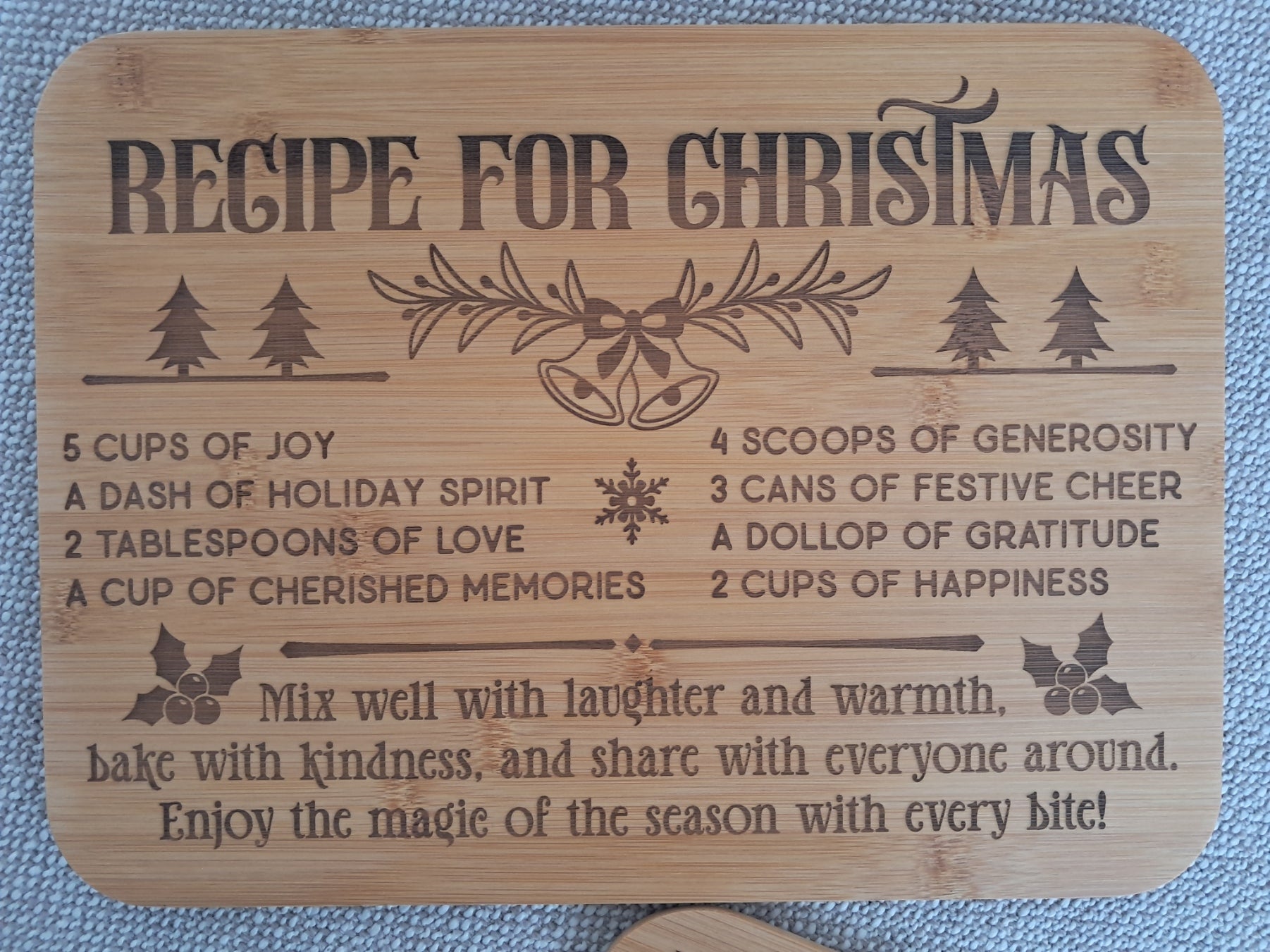 Set of Two - Christmas Serving Boards - Recipe for Christmas! - Urban Vibe Studio