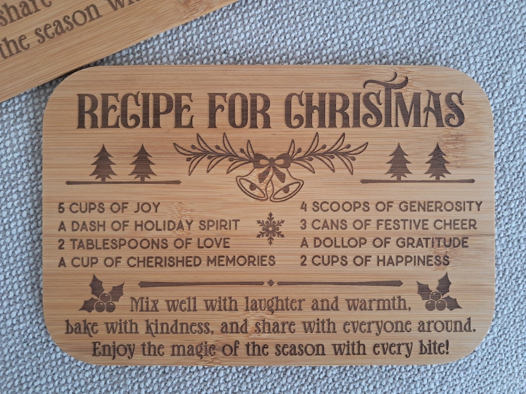 Set of Two - Christmas Serving Boards - Recipe for Christmas! - Urban Vibe Studio