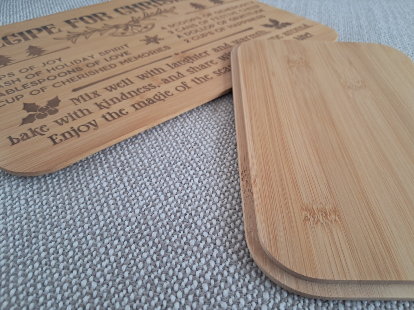 Set of Two - Christmas Serving Boards - Recipe for Christmas! - Urban Vibe Studio