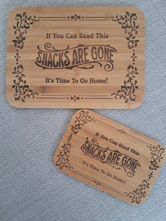 Set of Two - Serving Boards - Snacks are Gone... - Urban Vibe Studio