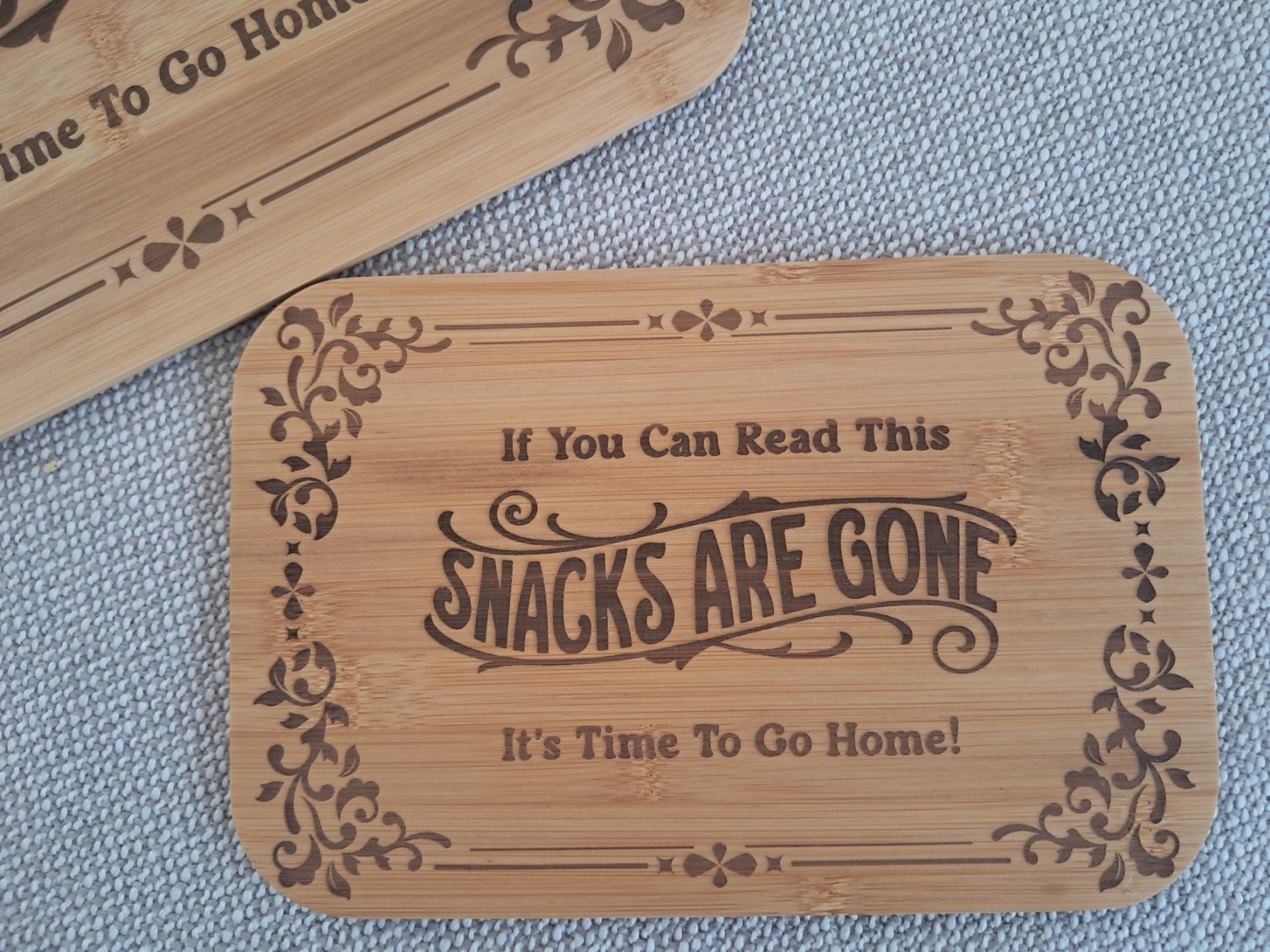 Set of Two - Serving Boards - Snacks are Gone... - Urban Vibe Studio