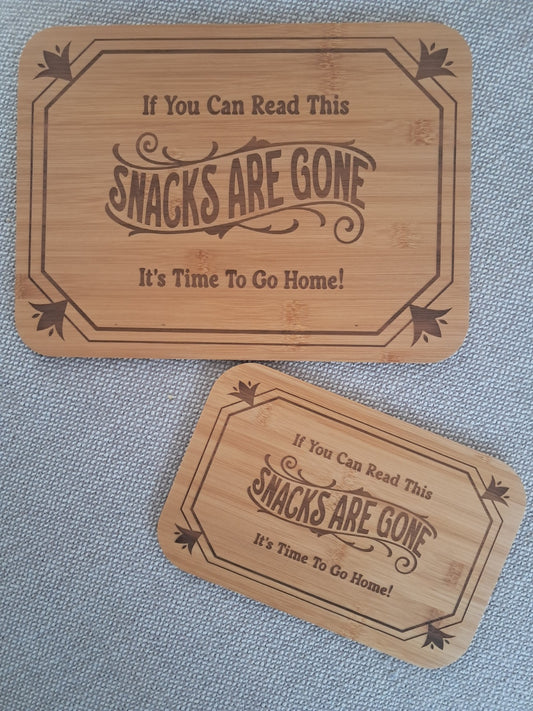 Set of Two - Serving Boards - Snacks are Gone... - Urban Vibe Studio
