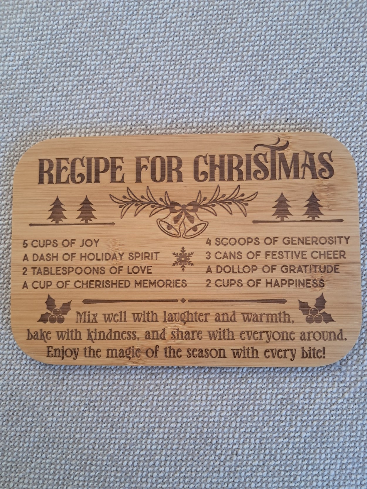 Engraved Serving Board - 26cm x 17.5cm x 0.8cm - Urban Vibe Studio