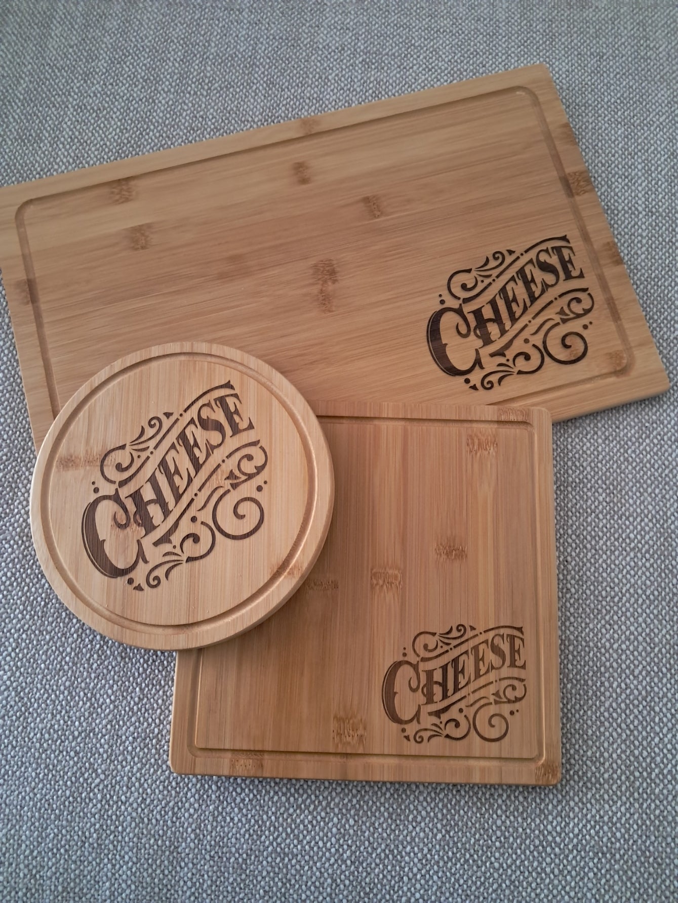 Set of Three Serving / Cutting Boards - Laser Engraved - Urban Vibe Studio