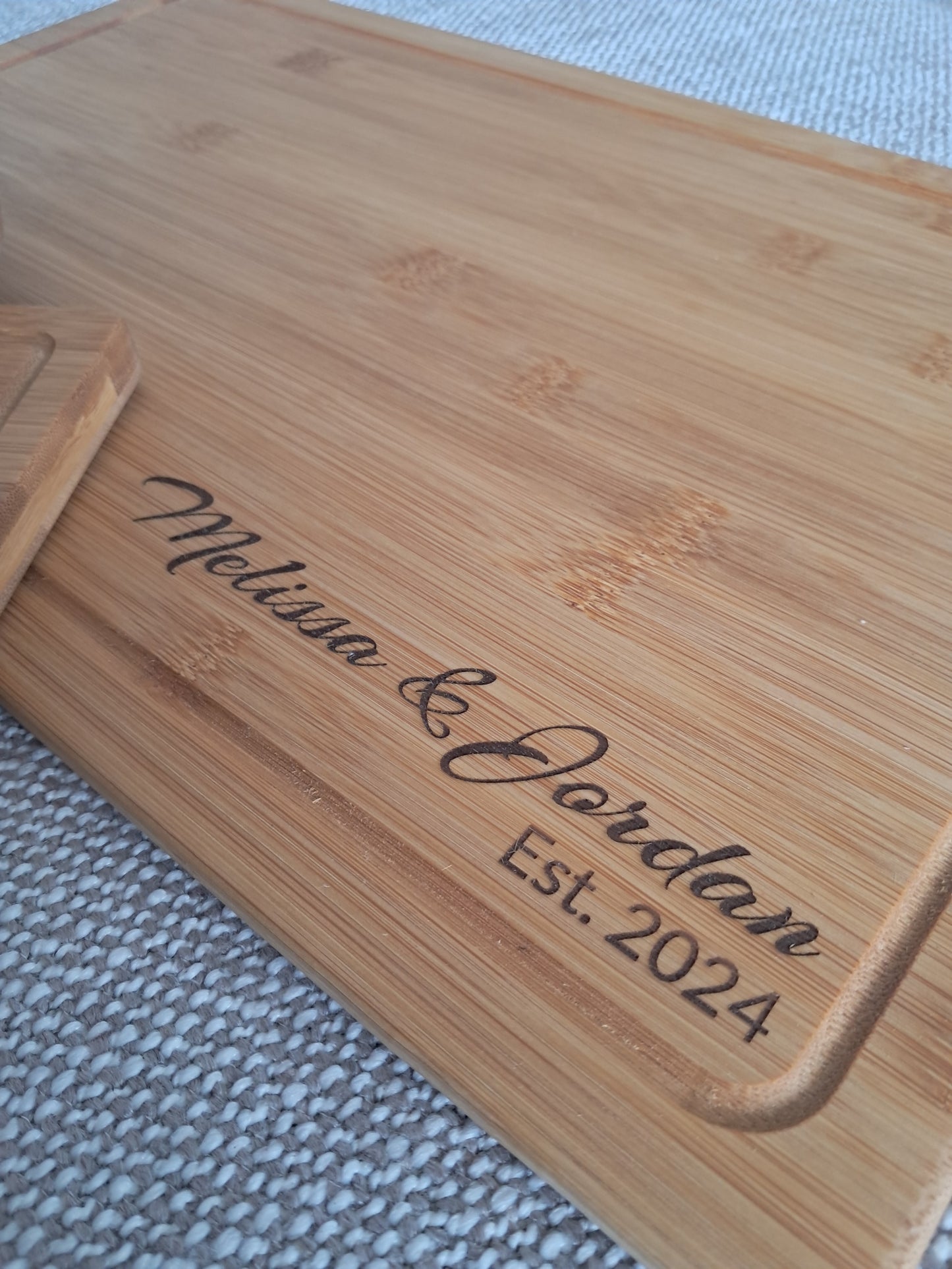 Set of Three Personalised Serving / Cutting Boards - Laser Engraved - Urban Vibe Studio