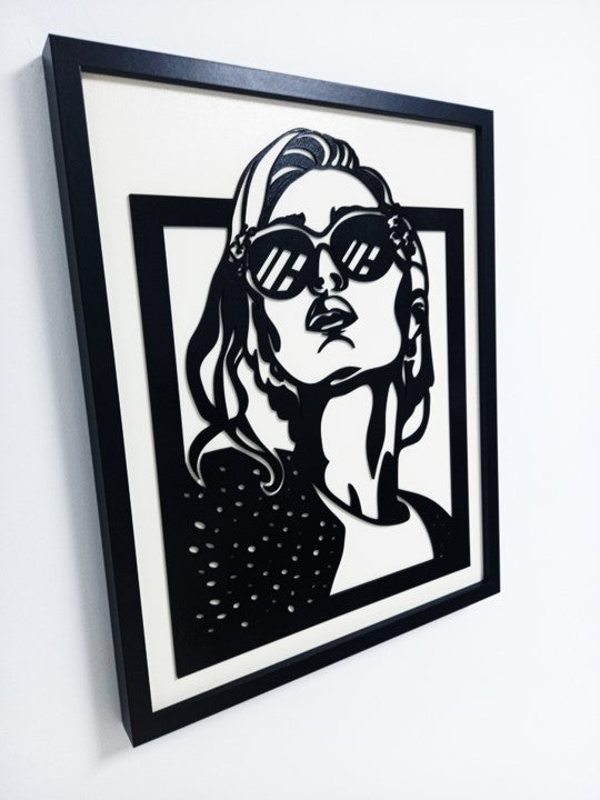 Summer Chic - Laser Cut Wall Art, Framed - 53cm x 43cm x 3cm - Urban Vibe Studio