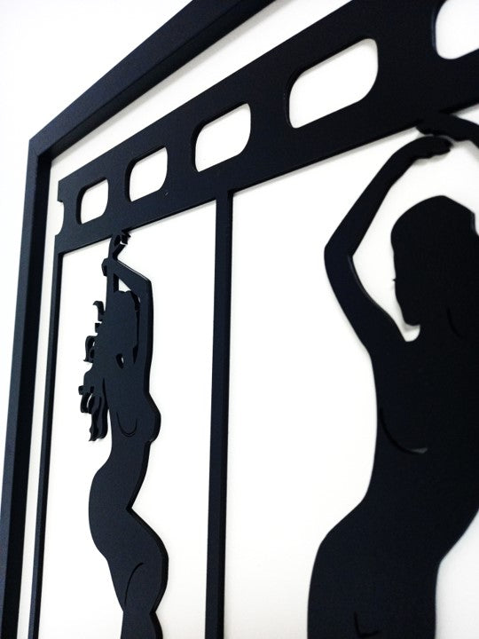 Dancing Girl Strip - Laser Cut Wall Art, Framed - 53cm x 43cm x 3cm - Urban Vibe Studio