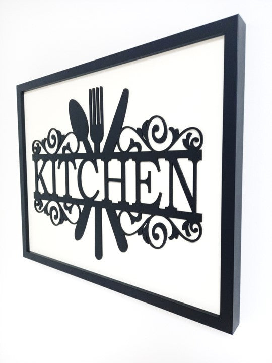 Perfect Kitchen Artwork - Laser Cut Wall Art, Framed - 43cm x 53cm x 3cm - Urban Vibe Studio