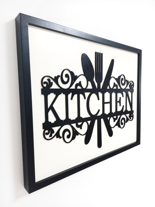 Perfect Kitchen Artwork - Laser Cut Wall Art, Framed - 43cm x 53cm x 3cm - Urban Vibe Studio