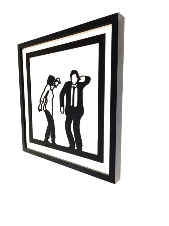 Pulp Fiction Dance Scene - Laser Cut Wall Art, Framed - 43cm x 43cm x 3cm - Urban Vibe Studio