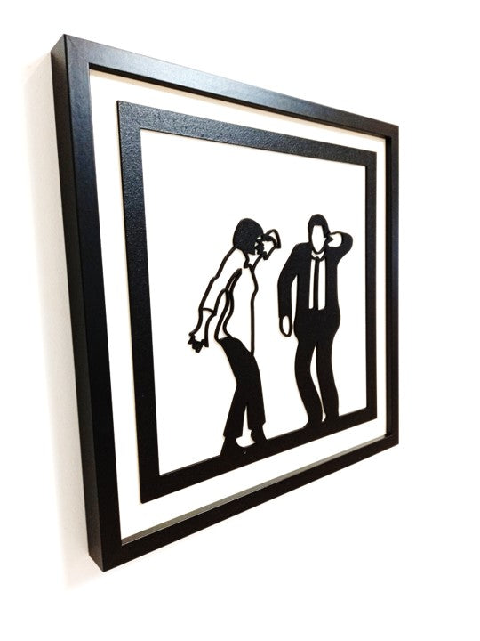 Pulp Fiction Dance Scene - Laser Cut Wall Art, Framed - 43cm x 43cm x 3cm - Urban Vibe Studio
