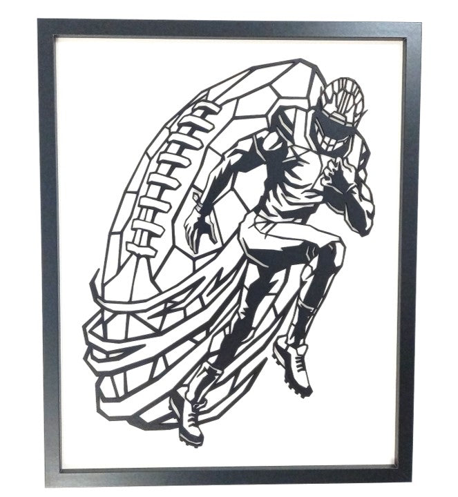 NFL (American Football) - Laser Cut Wall Art, Framed - 53cm x 43cm - Urban Vibe Studio