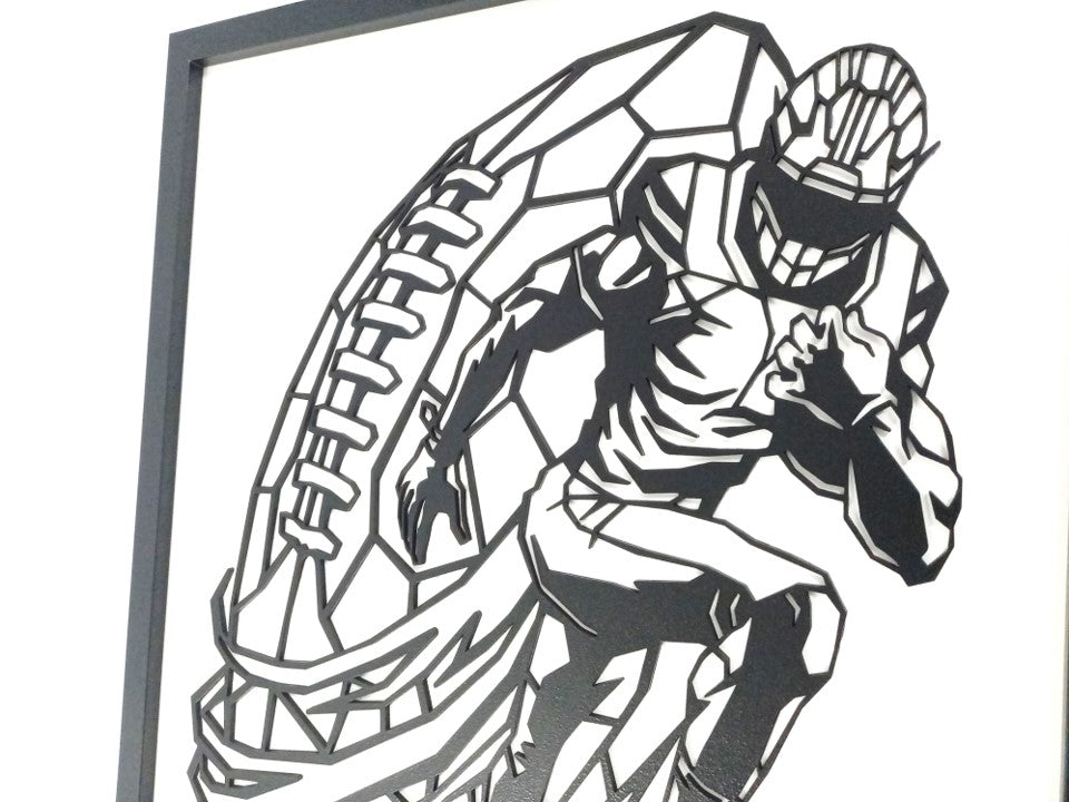 NFL (American Football) - Laser Cut Wall Art, Framed - 53cm x 43cm - Urban Vibe Studio
