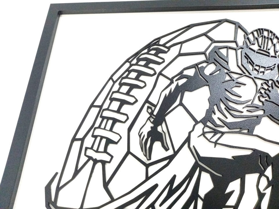 NFL (American Football) - Laser Cut Wall Art, Framed - 53cm x 43cm - Urban Vibe Studio
