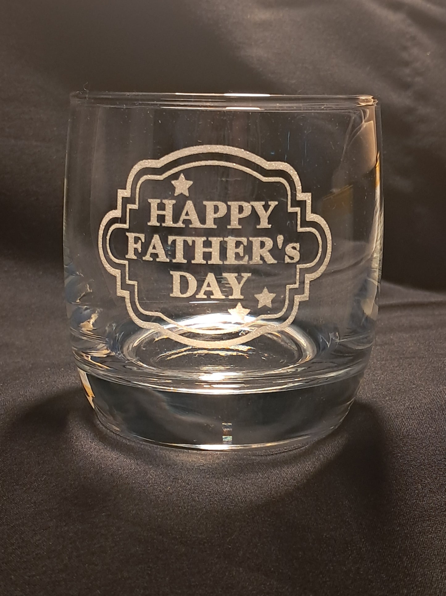 Happy Fathers Day - Laser Engraved Whiskey Glass - Urban Vibe Studio