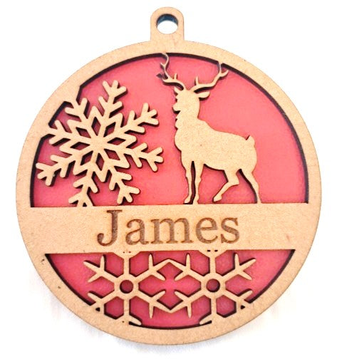 Personalised Christmas Baubles, Tree Decoration, Laser Cut - Urban Vibe Studio