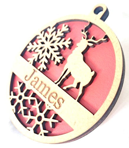 Personalised Christmas Baubles, Tree Decoration, Laser Cut - Urban Vibe Studio