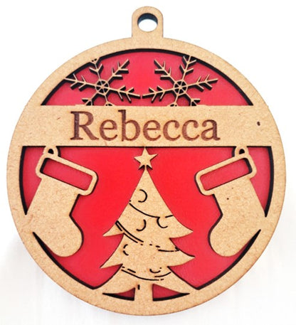 Personalised Christmas Baubles, Tree Decoration, Laser Cut - Urban Vibe Studio