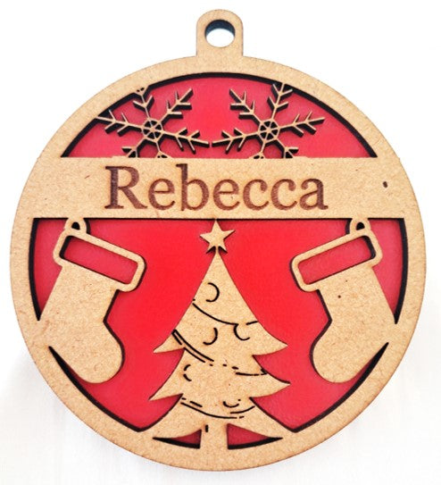 Personalised Christmas Baubles, Tree Decoration, Laser Cut - Urban Vibe Studio