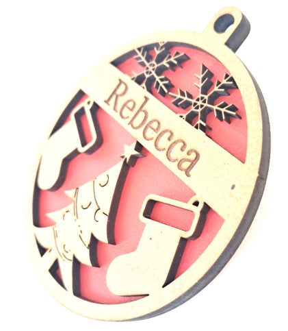 Personalised Christmas Baubles, Tree Decoration, Laser Cut - Urban Vibe Studio