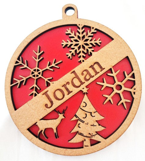 Personalised Christmas Baubles, Tree Decoration, Laser Cut - Urban Vibe Studio
