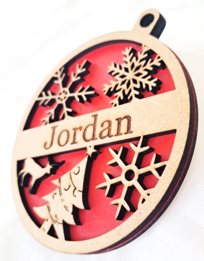 Personalised Christmas Baubles, Tree Decoration, Laser Cut - Urban Vibe Studio