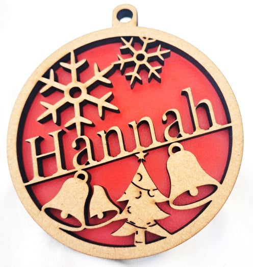 Personalised Christmas Baubles, Tree Decoration, Laser Cut - Urban Vibe Studio