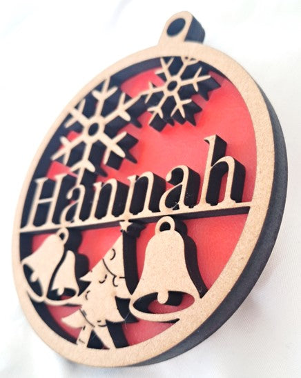 Personalised Christmas Baubles, Tree Decoration, Laser Cut - Urban Vibe Studio
